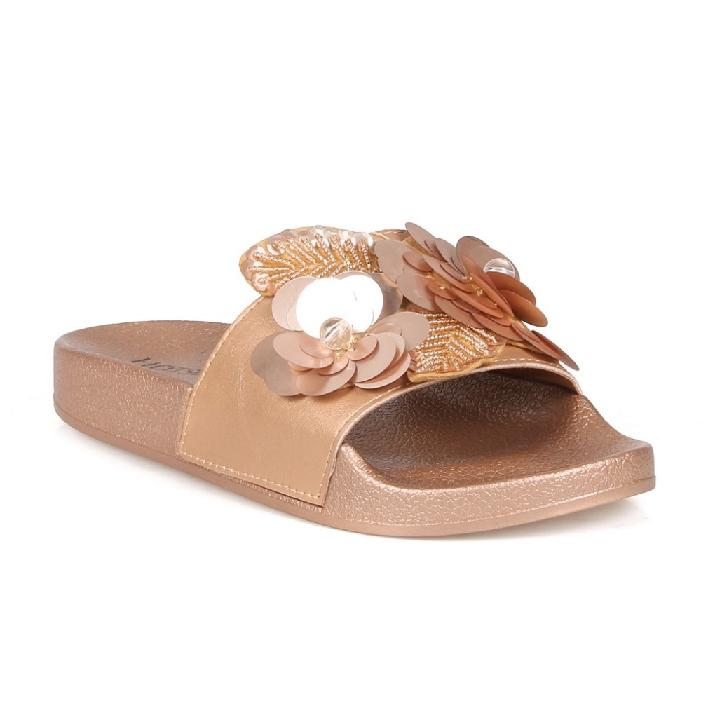 Huskie Women's Beaded Sequin Slide Sandals
